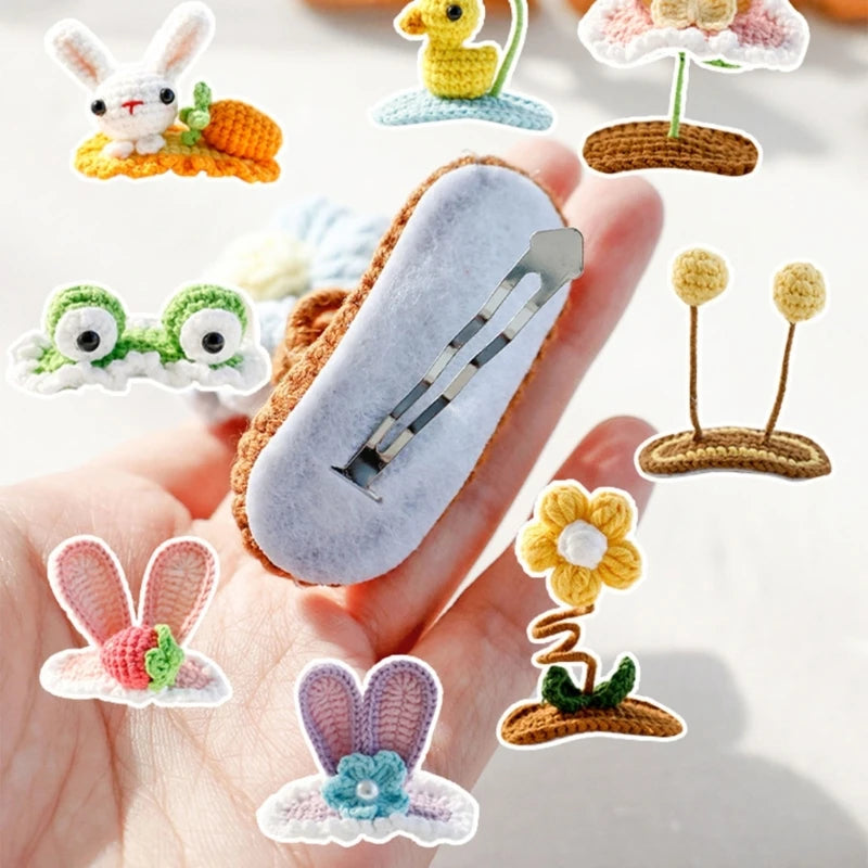 Knitted Woolen Baby Barrettes Cartoon Rabbit Little Girls Hairpins Puppy Cat Toddler Hair Clip Kids Grooming Hair Accessories