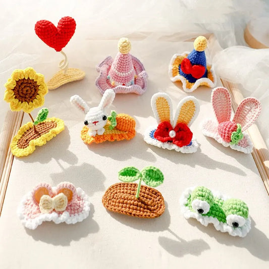 Knitted Woolen Baby Barrettes Cartoon Rabbit Little Girls Hairpins Puppy Cat Toddler Hair Clip Kids Grooming Hair Accessories