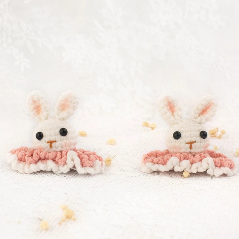 Knitted Woolen Baby Barrettes Cartoon Rabbit Little Girls Hairpins Puppy Cat Toddler Hair Clip Kids Grooming Hair Accessories